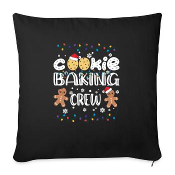 Lumières de Noël Équipe de cuisson de biscuits de Noël - Housse de coussin décorative 45 x 45 cm - noir - Devant