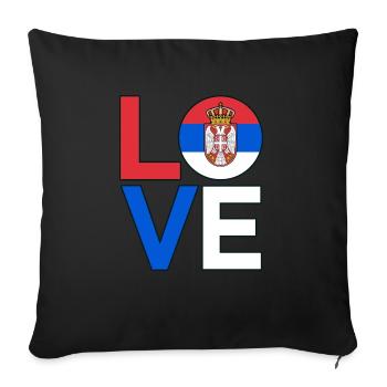 Serbia - Sofa pillowcase 17,3'' x 17,3'' (45 x 45 cm) - black - Front