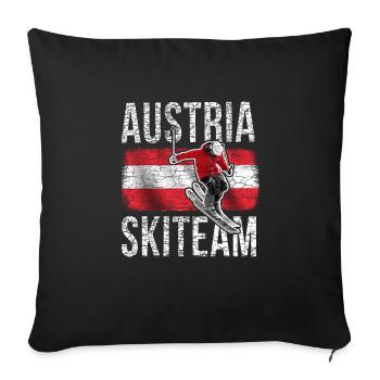 Autriche Ski-Team Ski Sports d’hiver Autriche - Housse de coussin décorative 45 x 45 cm - noir - Devant