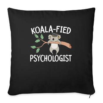 Psychologue Koala-fied Psychologie Koala Amoureux - Housse de coussin décorative 45 x 45 cm - noir - Devant