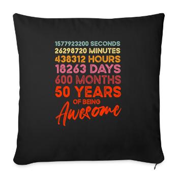 50e anniversaire - Housse de coussin décorative 45 x 45 cm - noir - Devant