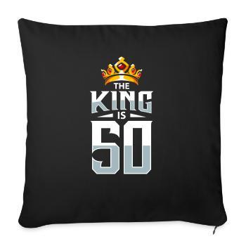 50e anniversaire - Housse de coussin décorative 45 x 45 cm - noir - Devant