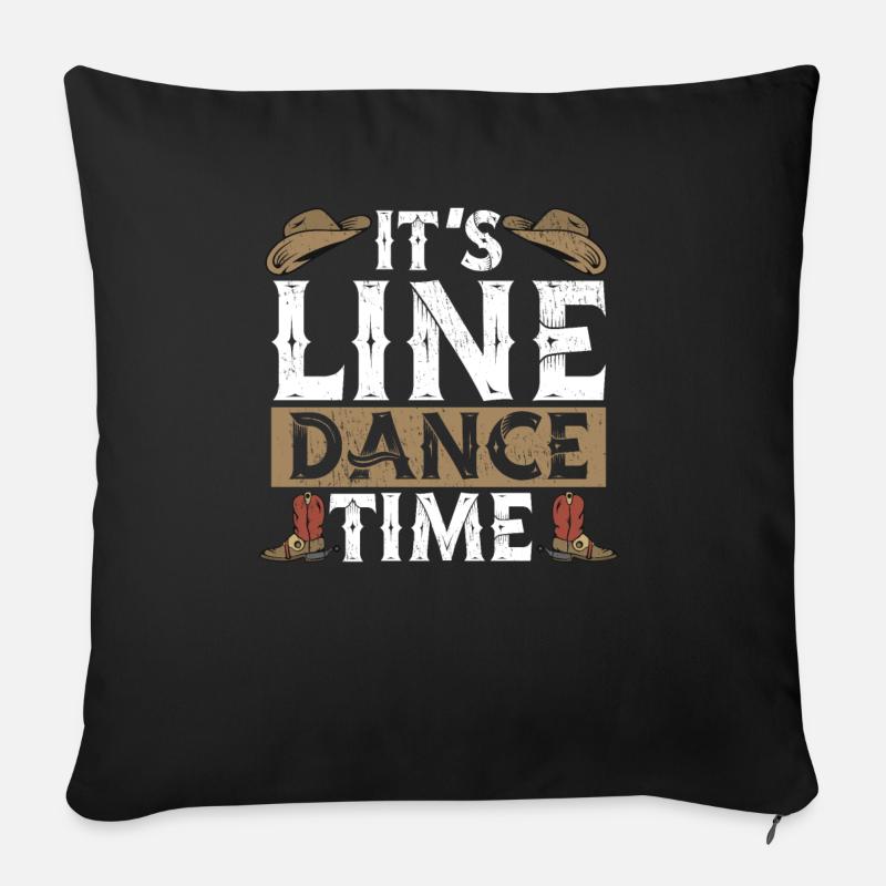 Line Dancing Linedance Line Dance - Sofakissenbezug 45 x 45 cm - Schwarz