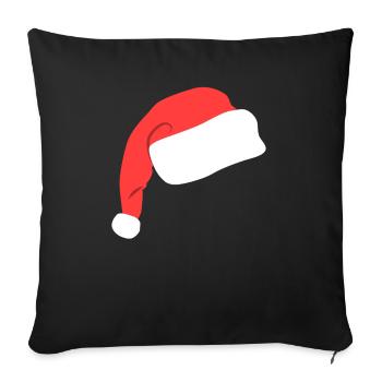Drôle de chapeau de Père Noël - Housse de coussin décorative 45 x 45 cm - noir - Devant