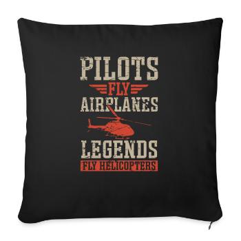 Aviator Pilots Fly Airplanes Legends Helicopters - Sofa pillowcase 17,3'' x 17,3'' (45 x 45 cm) - black - Front
