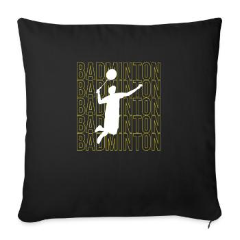 Badminton Badminton Cadeau - Housse de coussin décorative 45 x 45 cm - noir - Devant
