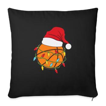 Basketball christmas light chain basketball players - Sofa pillowcase 17,3'' x 17,3'' (45 x 45 cm) - black - Front