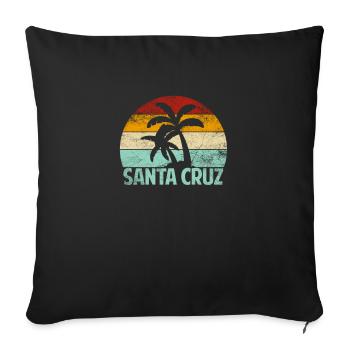 Santa Cruz California Sonnenuntergang 70er 80er - Sofakissenbezug 45 x 45 cm - Schwarz - Vorne