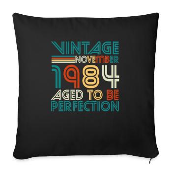 Born in November 1984 Vintage - Sofa pillowcase 17,3'' x 17,3'' (45 x 45 cm) - black - Front