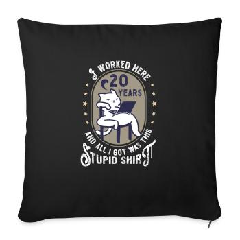 Anniversaire de travail 20e anniversaire de travail 20 ans - Housse de coussin décorative 45 x 45 cm - noir - Devant