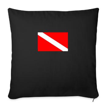 Diver's Flag Diving Flag Diver Gift - Sofa pillowcase 17,3'' x 17,3'' (45 x 45 cm) - black - Front