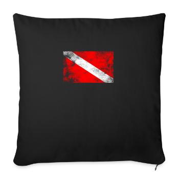 Taucher Flagge Unterwasser Tauchen Geschenk - Sofakissenbezug 45 x 45 cm - Schwarz - Vorne