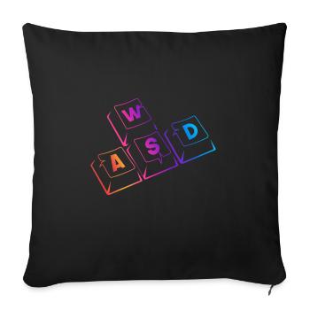 WASD Gaming Gamer PC Keyboard Gamer WASD - Sofa pillowcase 17,3'' x 17,3'' (45 x 45 cm) - black - Front