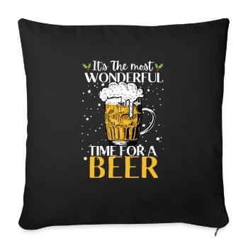 Its the most wonderful time for a beer christmas s - Sofa pillowcase 17,3'' x 17,3'' (45 x 45 cm) - black - Front