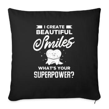 Dentist Toothpaste Toothbrush Kiefer Doc Dentist - Sofa pillowcase 17,3'' x 17,3'' (45 x 45 cm) - black - Front