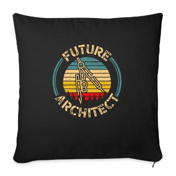 Architects Future Architect - Sofa pillowcase 17,3'' x 17,3'' (45 x 45 cm) - black - Front