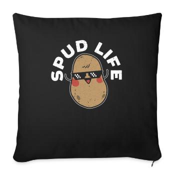Spud Life Potato Vegan Root Vegetable Vegetarian - Sofa pillowcase 17,3'' x 17,3'' (45 x 45 cm) - black - Front