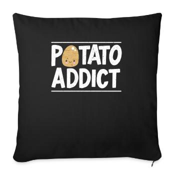 Potato Addict Vegan Root Vegetable Vegetarian - Sofa pillowcase 17,3'' x 17,3'' (45 x 45 cm) - black - Front
