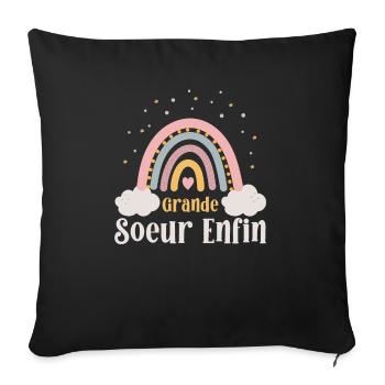 Vieille Sœur Grande Sœur - Housse de coussin décorative 45 x 45 cm - noir - Devant