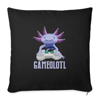 Axolotl Gamer Gameolotl Amphibian Jeux - Housse de coussin décorative 45 x 45 cm - noir - Devant