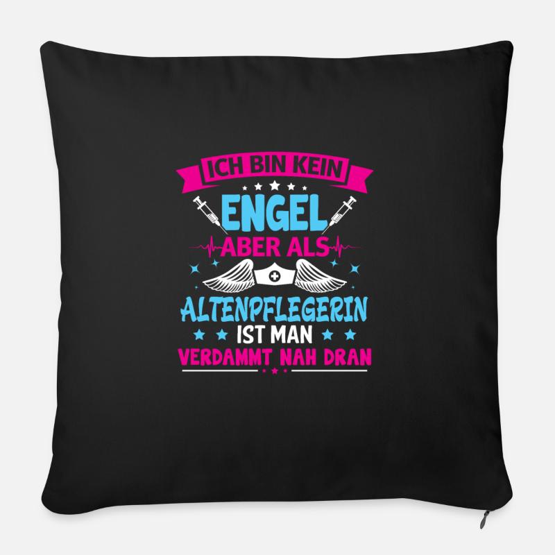 Altenpflegerin Pflege Geschenke - Sofakissenbezug 45 x 45 cm - Schwarz