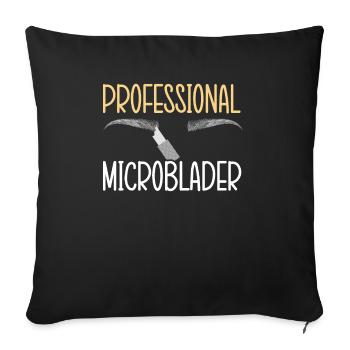 Expert professionnel microblader Brow Artist Lash Expert - Housse de coussin décorative 45 x 45 cm - noir - Devant
