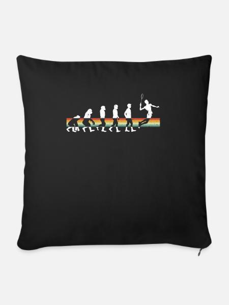 Badminton Evolution Badmintonspieler - Sofakissenbezug 45 x 45 cm - Schwarz