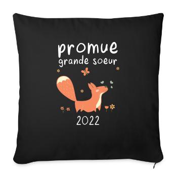 Promue grande sœur 2022 Fuchs - Housse de coussin décorative 45 x 45 cm - noir - Devant