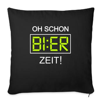 Bier Uhr Lustiges Mallorca Party Alkohol Bier Suff - Sofakissenbezug 45 x 45 cm - Schwarz - Vorne