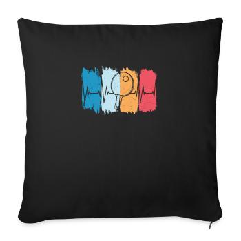 Joueur de tennis de table Heartbeat Tennis de table - Housse de coussin décorative 45 x 45 cm - noir - Devant