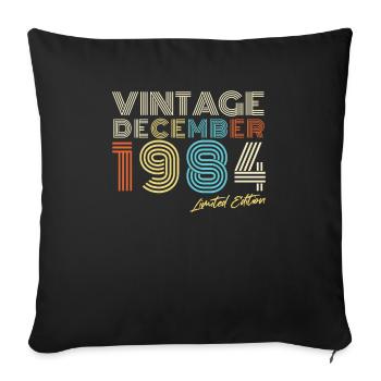 Born December 1984 Vintage - Sofa pillowcase 17,3'' x 17,3'' (45 x 45 cm) - black - Front