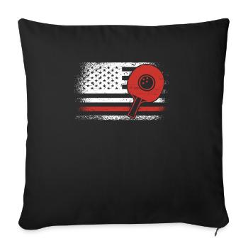 Table Tennis Ping Pong Table Tennis Usa Flag - Sofa pillowcase 17,3'' x 17,3'' (45 x 45 cm) - black - Front