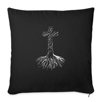 Arbre cadeau Cross Roots - Housse de coussin décorative 45 x 45 cm - noir - Devant