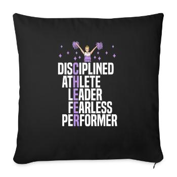 Cheer Cheerleader Cheerleading Danseuse - Housse de coussin décorative 45 x 45 cm - noir - Devant