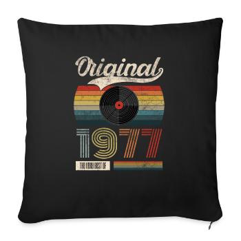 1977 Vintage Birthday Gift Tea Retro Style - Sofa pillowcase 17,3'' x 17,3'' (45 x 45 cm) - black - Front