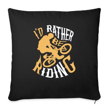 Mountain bike Design for a Mountain biker - Sofa pillowcase 17,3'' x 17,3'' (45 x 45 cm) - black - Front