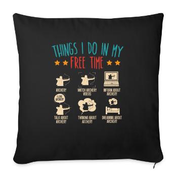 Choses Mon Temps Libre Tir à l’arc Archer - Housse de coussin décorative 45 x 45 cm - noir - Devant