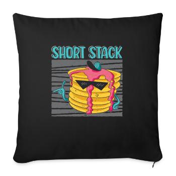 Short Stack Pancake Lover Breakfast Food Foodie - Sofa pillowcase 17,3'' x 17,3'' (45 x 45 cm) - black - Front