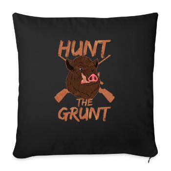 Pig hunting and wild boar hunting - Sofa pillowcase 17,3'' x 17,3'' (45 x 45 cm) - black - Front