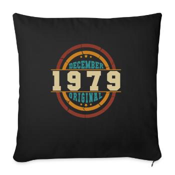 Original 1979 en décembre Millésime - Housse de coussin décorative 45 x 45 cm - noir - Devant
