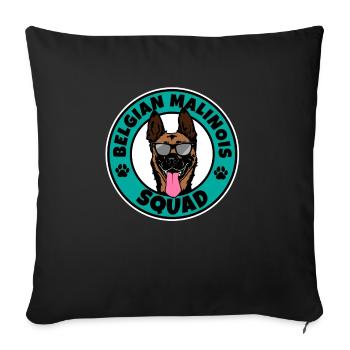 Belgian Malinois Squad I Dog Lover I Belgian - Sofa pillowcase 17,3'' x 17,3'' (45 x 45 cm) - black - Front