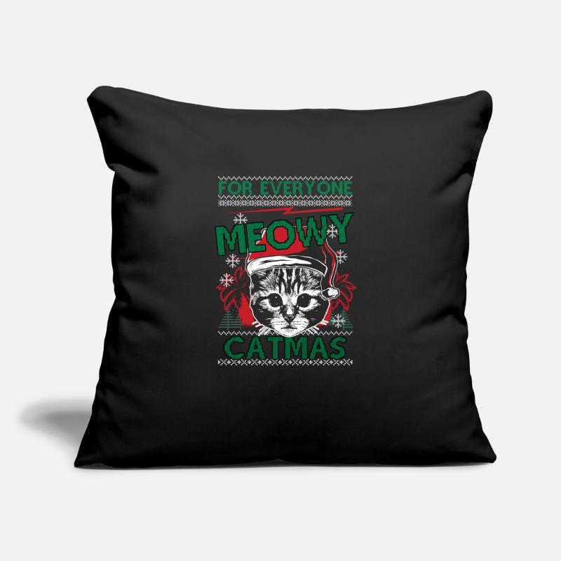 Chat Chat Chat Ugly Pull de Noël Cadeau Housse de coussin décorative 45 x 45 cm
