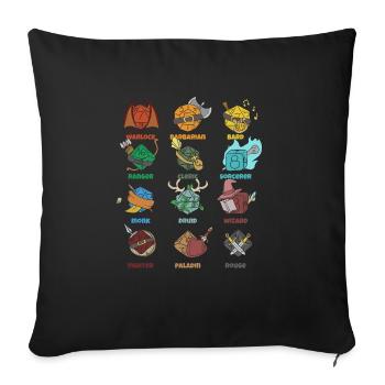RpG Role Play Pen & Paper - Sofa pillowcase 17,3'' x 17,3'' (45 x 45 cm) - black - Front