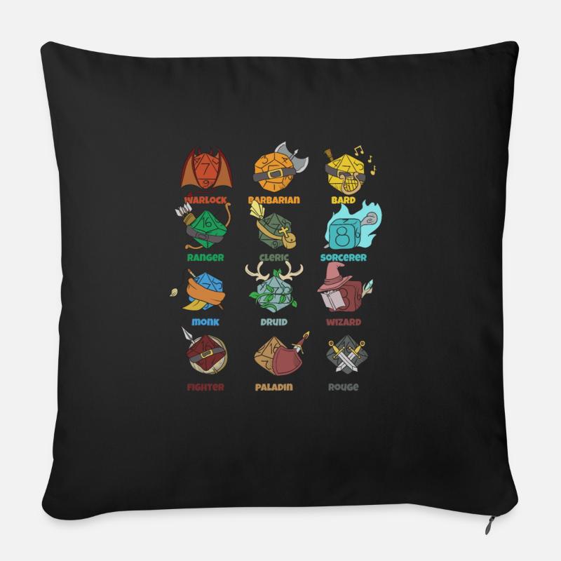 RpG Jeu de rôle Stylo & Papier - Housse de coussin décorative 45 x 45 cm - noir