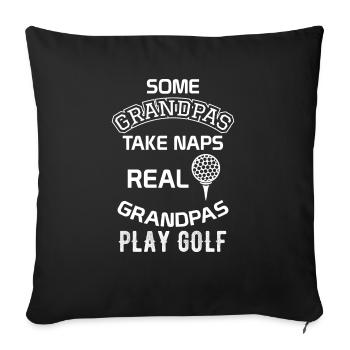Echte Opas spielen Golf - Sofakissenbezug 45 x 45 cm - Schwarz - Vorne