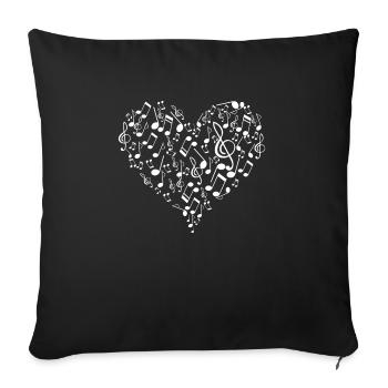 Love Clef Flutes Player Flute - Sofa pillowcase 17,3'' x 17,3'' (45 x 45 cm) - black - Front