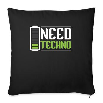 Besoin de Techno Music Raver - Housse de coussin décorative 45 x 45 cm - noir - Devant