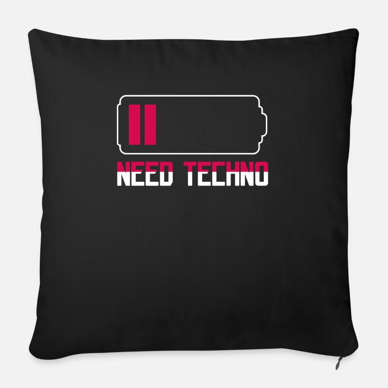 Brauche Techno Music Raver - Sofakissenbezug 45 x 45 cm - Schwarz