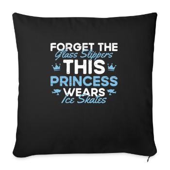 Figure Skating And Ice Skating - Sofa pillowcase 17,3'' x 17,3'' (45 x 45 cm) - black - Front