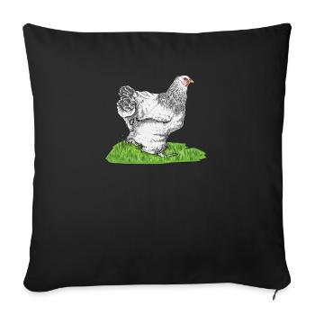 Brahma ChickenS I Chicken Poultry Motif for - Sofa pillowcase 17,3'' x 17,3'' (45 x 45 cm) - black - Front